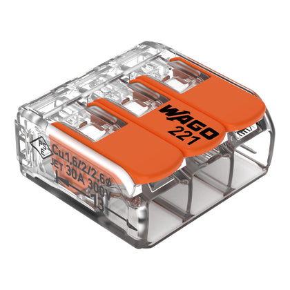 Wago - 30 Bornes de raccordement COMPACT 3T max 6 mm²