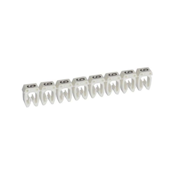 Repère de câble CAB 3 0.8 - 1,4 mm, en plastique, 2 - 3,2 mm, coloris blanc, 3 mm – Legrand 038219