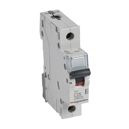 Disjoncteur miniature TX3 25 A, 400 V, 1P, 230 V, 60 Hz, largeur 1 – Legrand 403436 – lot de 10