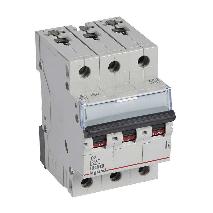 Disjoncteur miniature TX3 20 A, 400 V, 3P, courbe B, 10kA – Legrand 404127