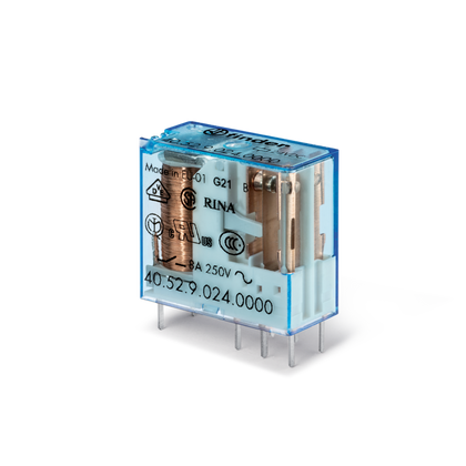 Relais pour PCB/enfichable 5mm, brochage, 2CO, 8A, 12VDC, AgNi+Au – FINDER 405290125000 – lot de 50