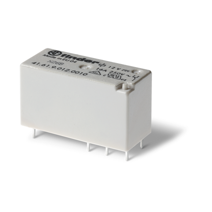 Relais PCB extra-plat 5mm, brochage, 1CO, 16A, 12VDC, AgNi – FINDER 416190120010 – lot de 20
