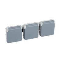 Prise de courant Schuko Plexo IP55 3 postes horizontal, 2P+T, gris – Legrand 069578