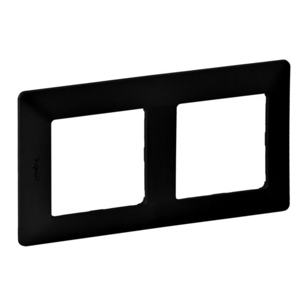 Plaque de finition VALENA LIFE 2 postes, 157×86×9.7mm, IP20, IK04, noir – Legrand 754252