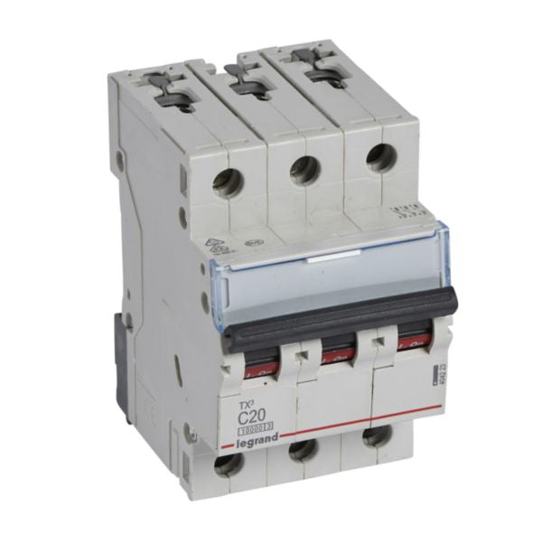 Disjoncteur miniature TX3 20 A, 400 V, 3P, courbe C, 10kA – Legrand 404223