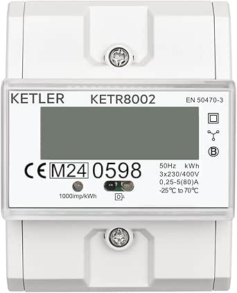 KETLER Compteur d'énergie 80A tétrapolaire certifié MID