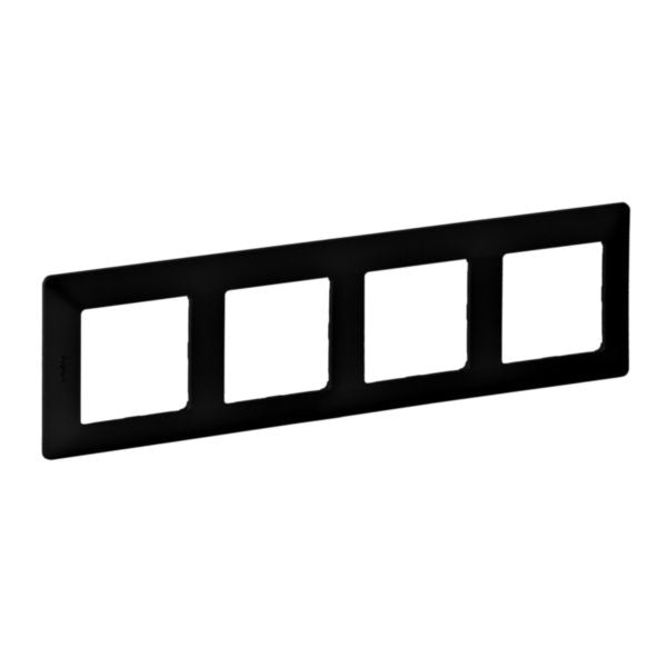 Plaque de finition VALENA LIFE 4 postes, 299×86×9.7mm, IP20, IK04, noir – Legrand 754254