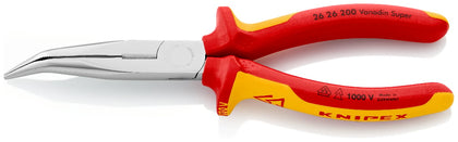 Pince demi-ronde coudée avec tranchant (bec de cigogne) VDE 200 mm – KNIPEX