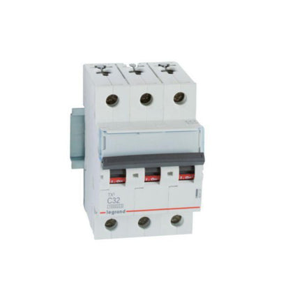 Disjoncteur miniature TX3 32 A, 400 V, 3P, courbe C, 10kA – Legrand 404225