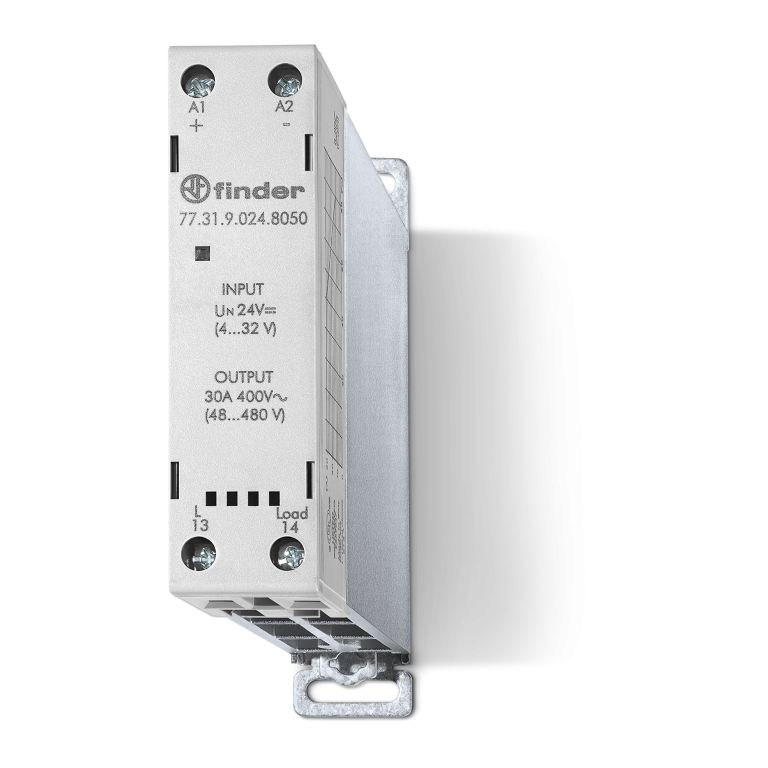 Relais statique modulaire 22.5mm, 1NO, sortie 30A, 400VAC, entrée 230VAC, commutation au passage par zéro – FINDER 773182308050 – lot de 5