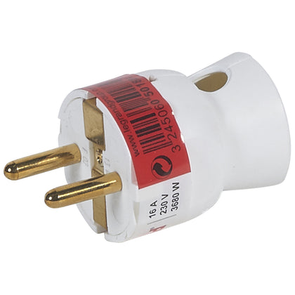 Fiche 16 A, 2P+E, blanc, plastique, IP20 – Legrand 050188 – lot de 150