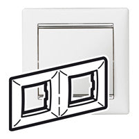 Plaque de finition 2 postes, coloris blanc, 2P, IK04, en plastique – Legrand 770492