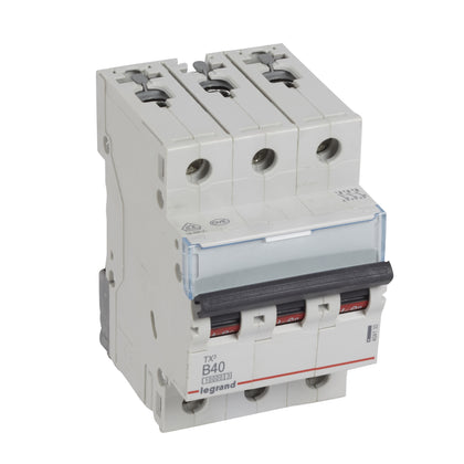 Disjoncteur miniature TX3 40 A, 400 V, 3P, courbe B, 10kA – Legrand 404130