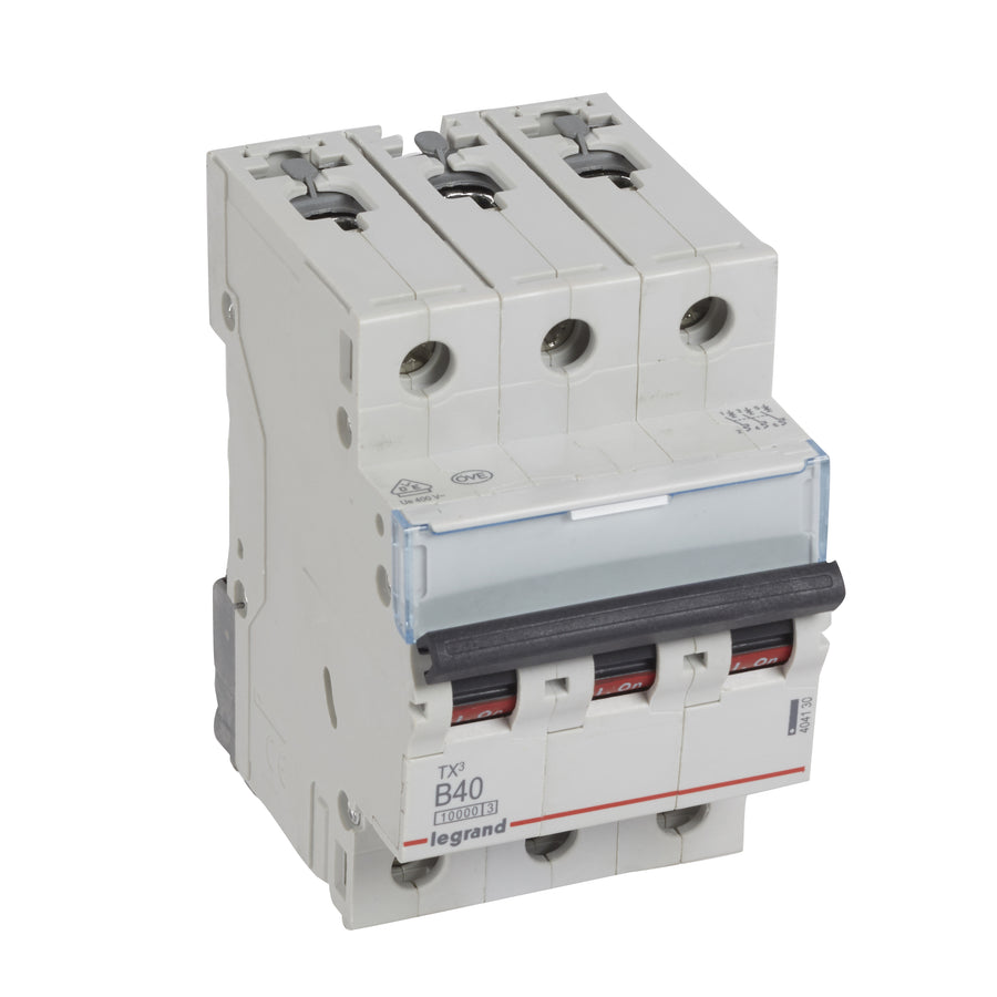 Disjoncteur miniature TX3 40 A, 400 V, 3P, courbe B, 10kA – Legrand 404130
