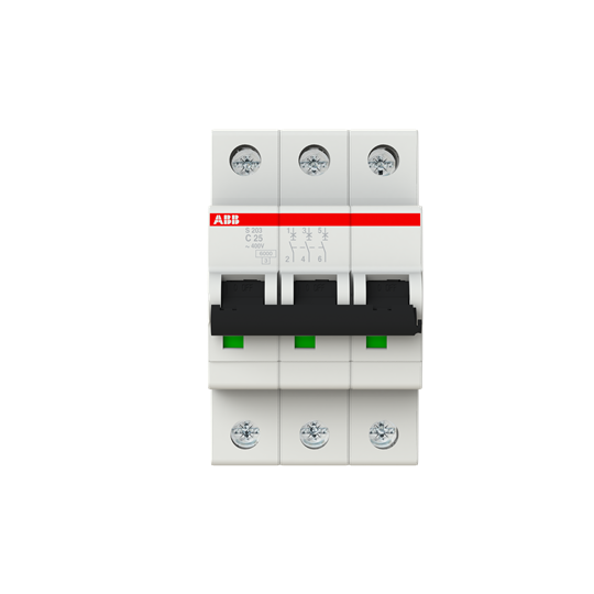 Disjoncteur modulaire S200 3P C 25 6kA – ABB 2CDS253001R0254
