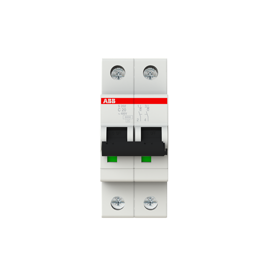 Disjoncteur modulaire S200 2P C 20 6kA – ABB 2CDS252001R0204