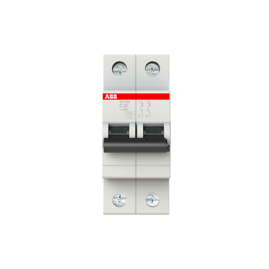 Miniature circuitbreaker 2 pôles, 6kA, C Char. – ABB 2CDS212001R0324