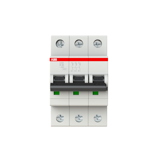 Disjoncteur modulaire S200 3P D 16 6kA – ABB 2CDS253001R0201