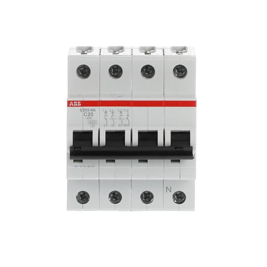 Disjoncteur modulaire S200 3P+N C 20 6kA NA – ABB 2CDS253103R0204