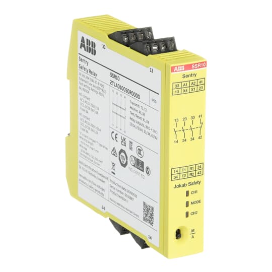 Relais de sécurité Sentry BSR23 24VDC - 24 volt DC - 4 NO + 1 NC - No Time Delay – ABB 2TLA010050R0000