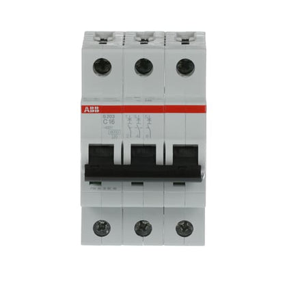 Disjoncteur modulaire S200 3P C 16 6kA – ABB 2CDS253001R0164