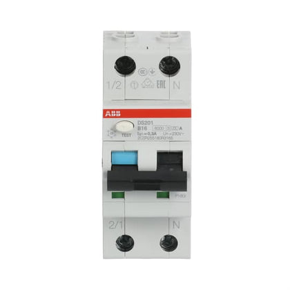 Disjoncteur différentiel DS201 1P+N B 16 300mA 6kA A – ABB 2CSR255180R3165