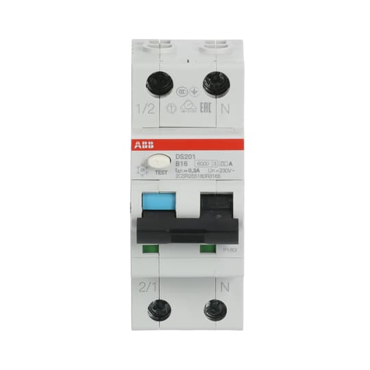 Disjoncteur différentiel DS201 1P+N B 16 300mA 6kA A – ABB 2CSR255180R3165