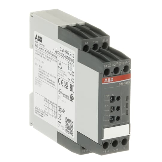 CM-SRS.12S Relais de surveillance de courant 1c/o,B-C=0.3-15A RMS, 24-240VAC/DC – ABB 1SVR730840R0400