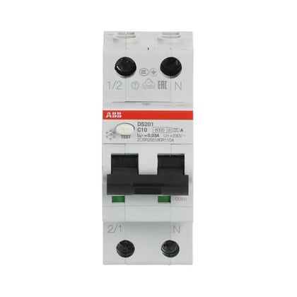 Disjoncteur différentiel DS201 1P+N C 8 30mA 6kA A – ABB 2CSR255180R1104