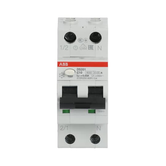 Disjoncteur différentiel DS201 1P+N C 8 30mA 6kA A – ABB 2CSR255180R1104