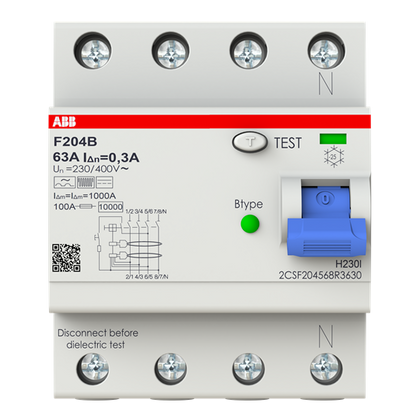 Interrupteur différentiel F200 4P 40A 300mA B type – ABB 2CSF204568R3630