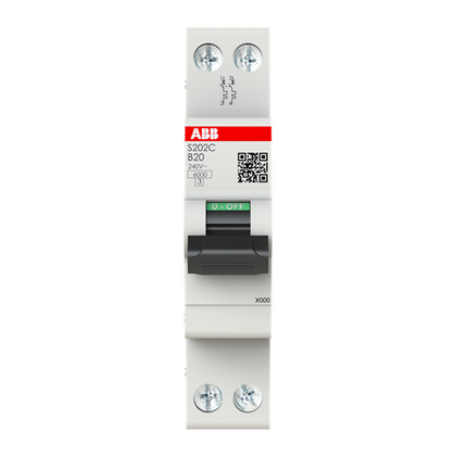 Disjoncteur modulaire - S200C Enhancement - 2P - 20 A - B - (230 V) 6 kA – ABB 2CSS252420R0205