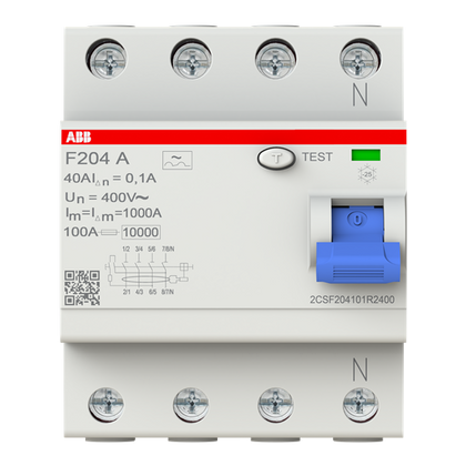 Interrupteur différentiel F200 4P 25A 100mA A – ABB 2CSF204101R2400