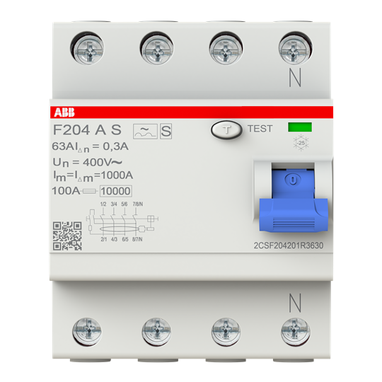 Interrupteur différentiel F200 4P 40A 300mA S – ABB 2CSF204201R3630