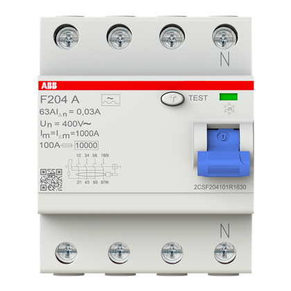 Interrupteur différentiel F200 4P 40A 30mA A – ABB 2CSF204101R1630