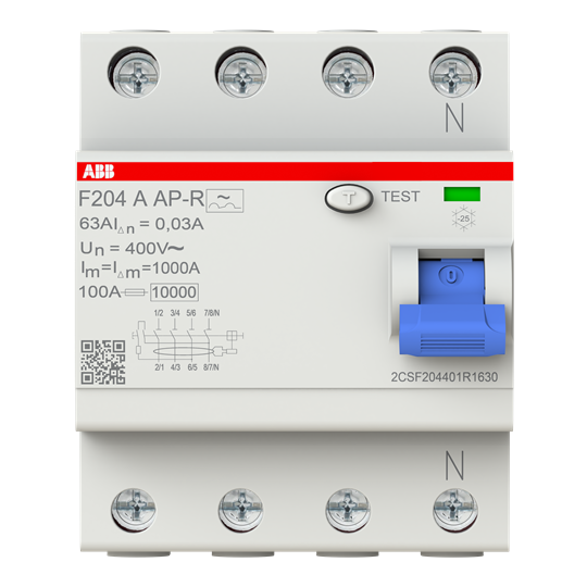 Interrupteur différentiel F200 4P 40A 30mA A-PR – ABB 2CSF204401R1630