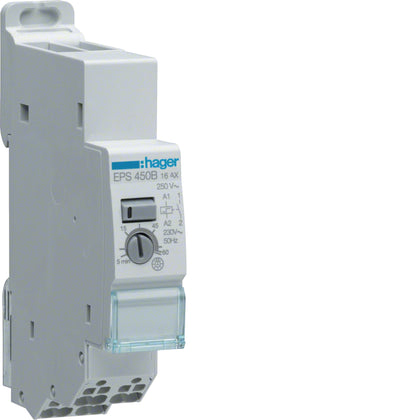 Télérupteur électronique minuterie 1F 230 V SanVis 16 A 1 module – Hager EPS450B