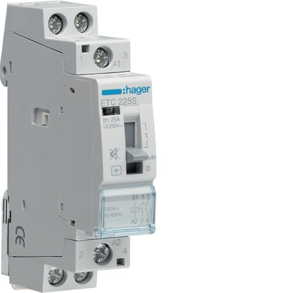 Contacteur Silencieux Jour-Nuit 25 A, 2F, 230 V 1 module – Hager ETC225S