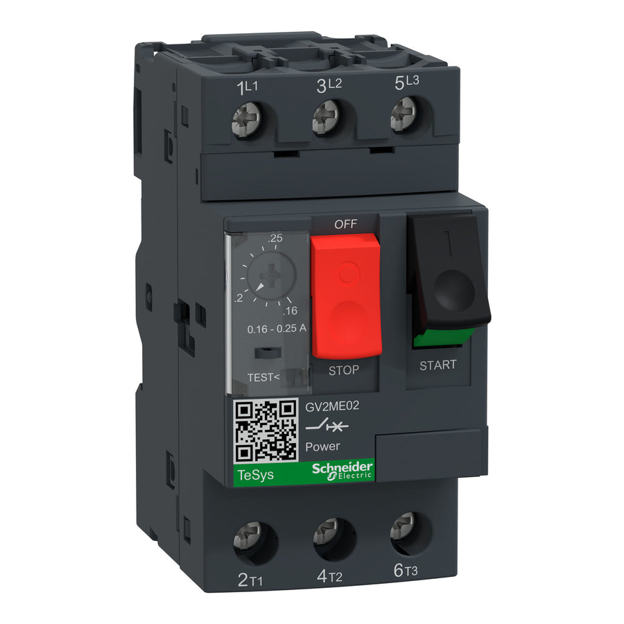 Disjoncteur moteur GV2ME 0,16 à 0,25 A 3P 3d déclencheur magnétothermique