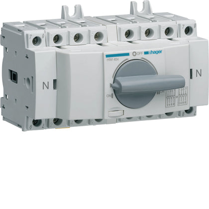 Inverseur de source modulaire 4P In40 A Ue380 - 415Vac Poignée rotative courte – Hager HIM404