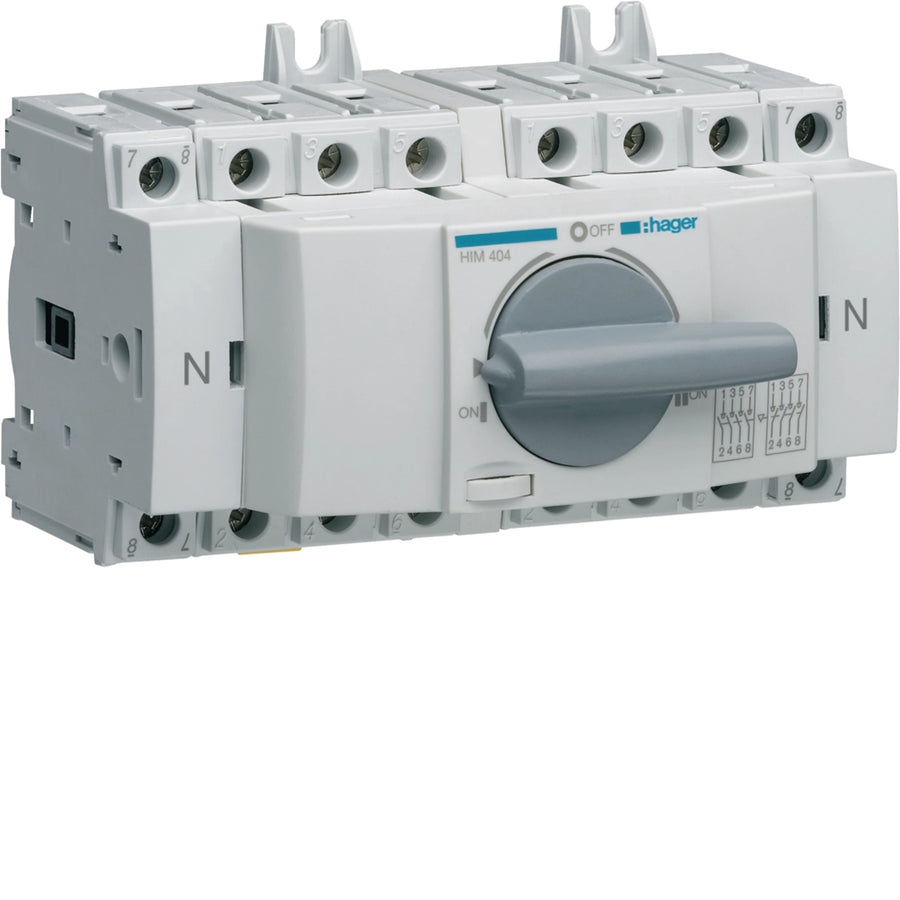Inverseur de source modulaire 4P In40 A Ue380 - 415Vac Poignée rotative courte – Hager HIM404