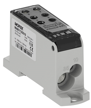 Répartiteur unipolaire OJL135A noir entrée Al/Cu 1x10/1x35 sortie Cu 2x10/4x16mm² – MOREK MAB1135S10