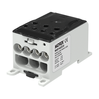 Répartiteur unipolaire OJL400AF noir entrée 10x(1x25) sortie 4x35/3X50mm² – MOREK MAB1403S10