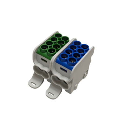 Borne de distribution HLAK25 2P bleu, vert 2xAl/Cu 25mm²+16mm² 1000VAC/1500VDC – MOREK MAG2251BG0
