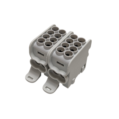 Borne de distribution HLAK25 2P gris 2xAl/Cu 25mm²+16mm² 1000VAC/1500VDC – MOREK MAG2252A00