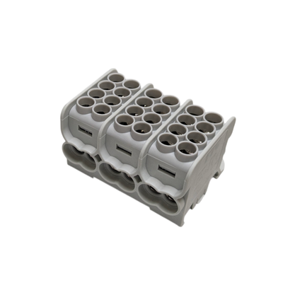 Borne de distribution HLAK25 3P gris 2xAl/Cu 25mm²+16mm² 1000VAC/1500VDC – MOREK MAG3253A00
