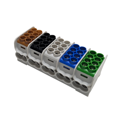 Borne de distribution HLAK25 5P marron, noir, gris, bleu, vert 2xAl/Cu 25mm²+16mm² 1000VAC/1500VDC – MOREK MAG5251CSX