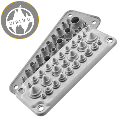 Plaque passe-câbles MC25/27 IP67RAL 7035 gris UL94V-0 – MOREK MBA1N27X11