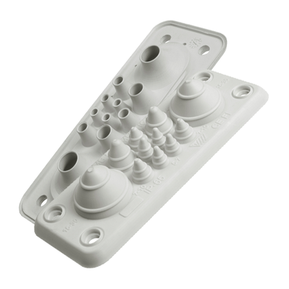 Plaque passe-câbles MB5/11 IP67 RAL 7035 gris (avec chevilles) – MOREK MBA2N11L11