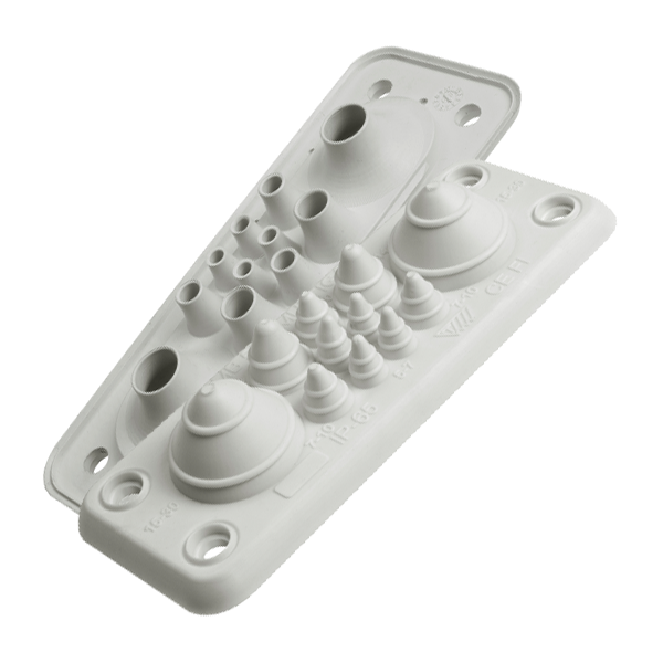 Plaque passe-câbles MB5/11 IP67 RAL 7035 gris UL94V-0 – MOREK MBA2N11X11